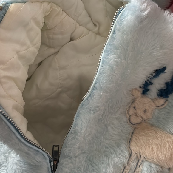 VTG 80s 90s fuzzy jacket 18M 12M baby boy girl unisex - BE MINE USA made - Picture 7 of 7